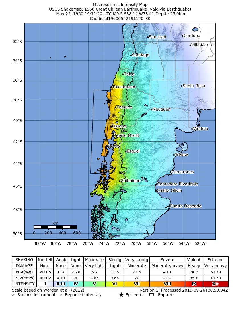 Großes chilenisches Erdbeben — Valdivia, Chile