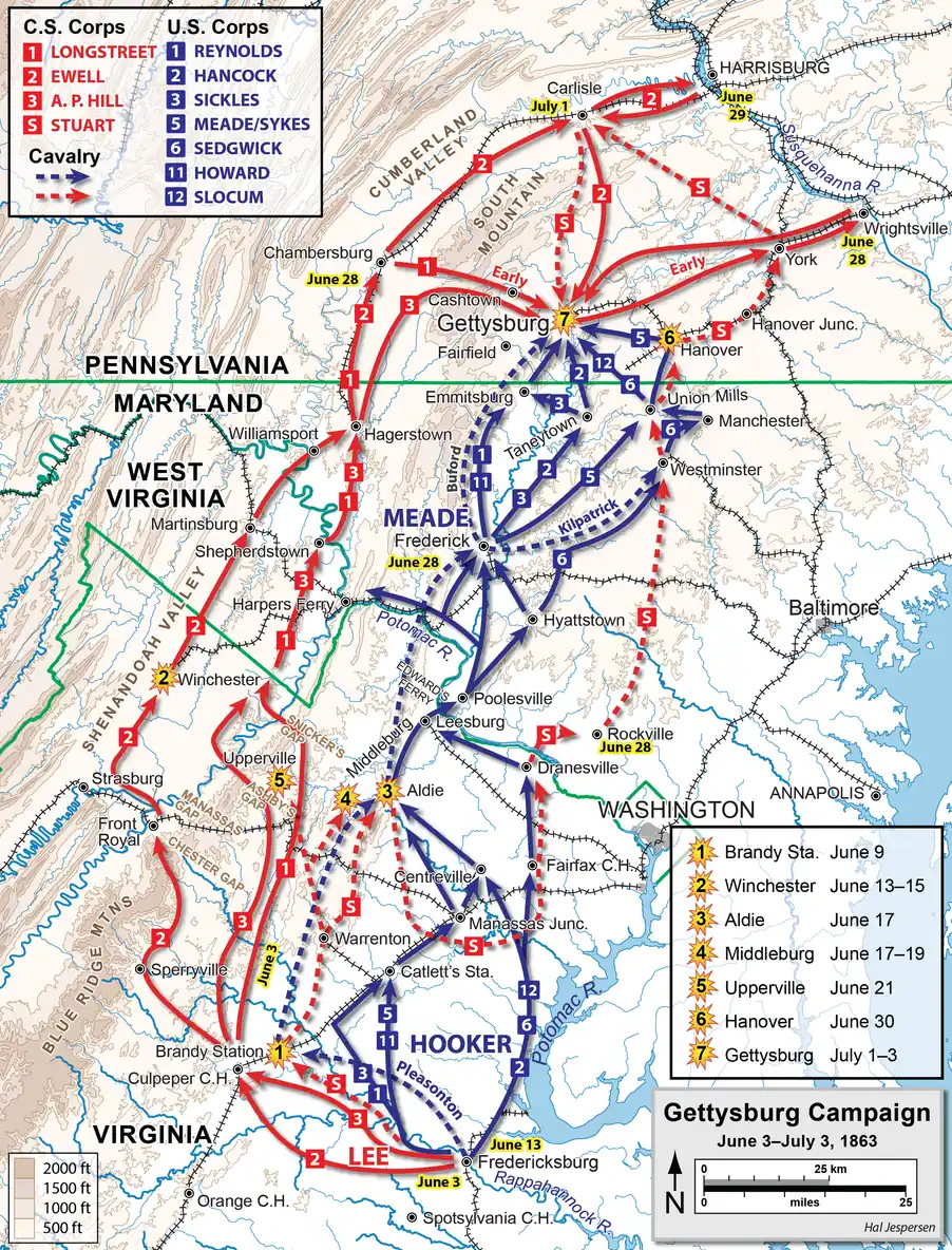 The Battle of Gettysburg begins — Gettysburg, Pennsylvania, USA
