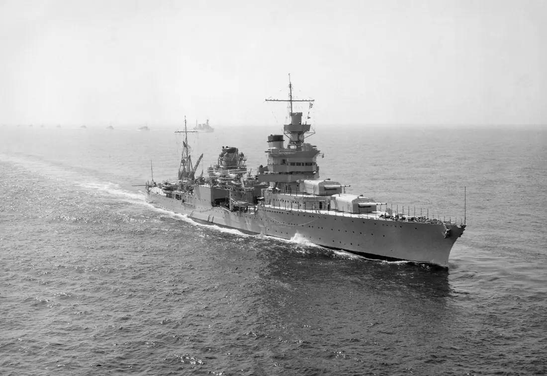 USS Indianapolis Sunk by Japanese Torpedoes — Philippine Sea
