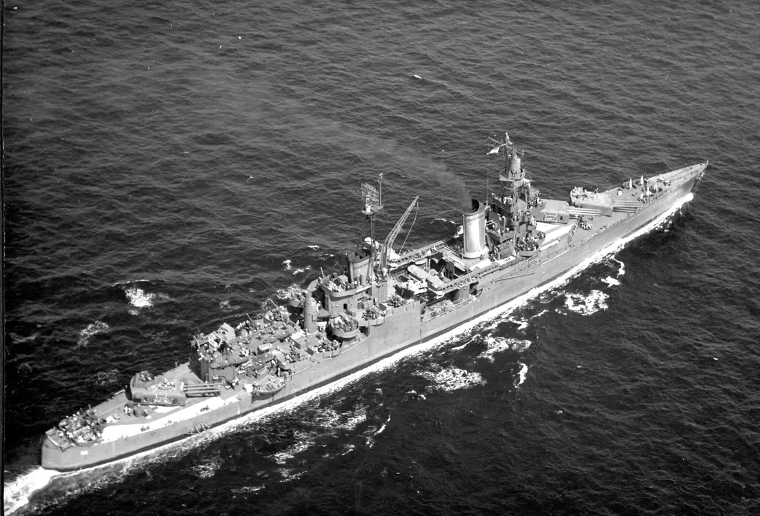 USS Indianapolis Sunk by Japanese Torpedoes — Philippine Sea