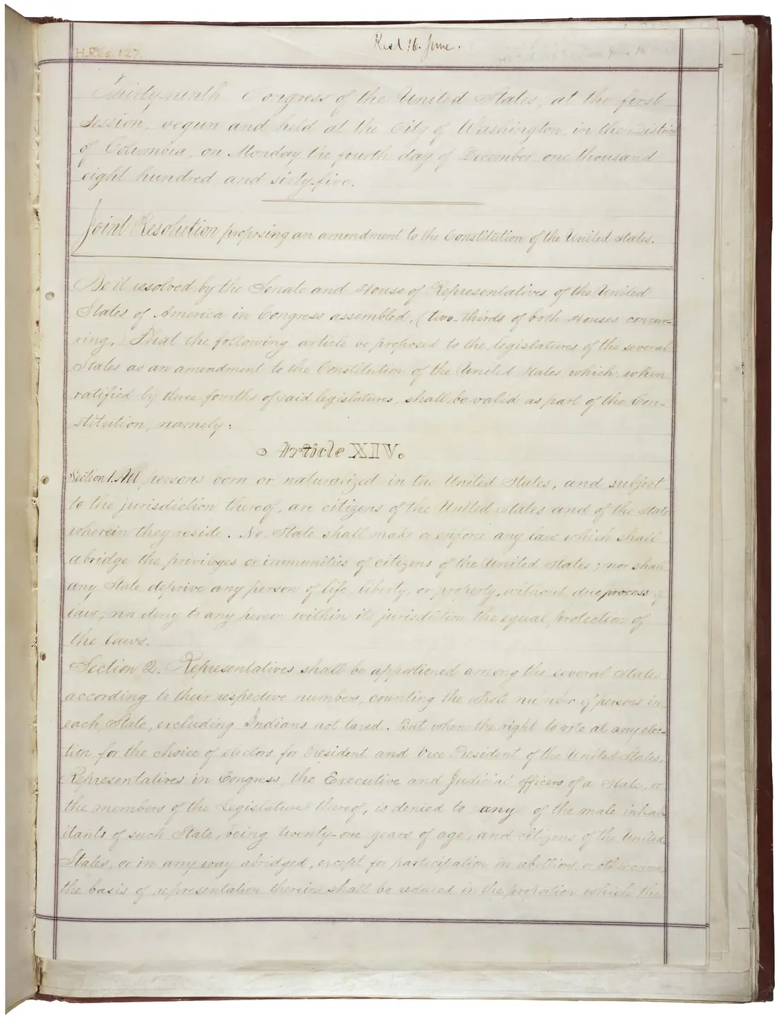 Fourteenth Amendment Ratified — United States