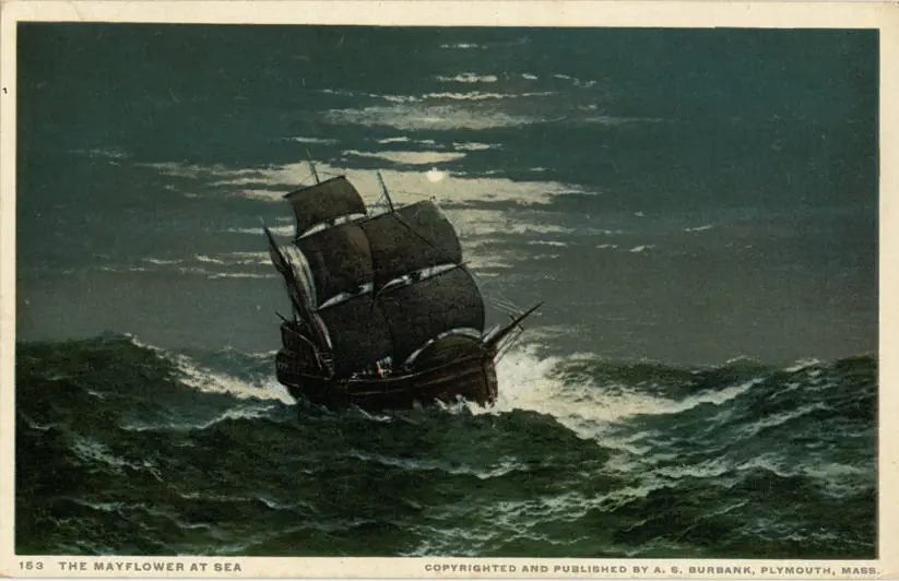 Mayflower zarpa: los peregrinos inician su travesía al Nuevo Mundo — Plymouth, England