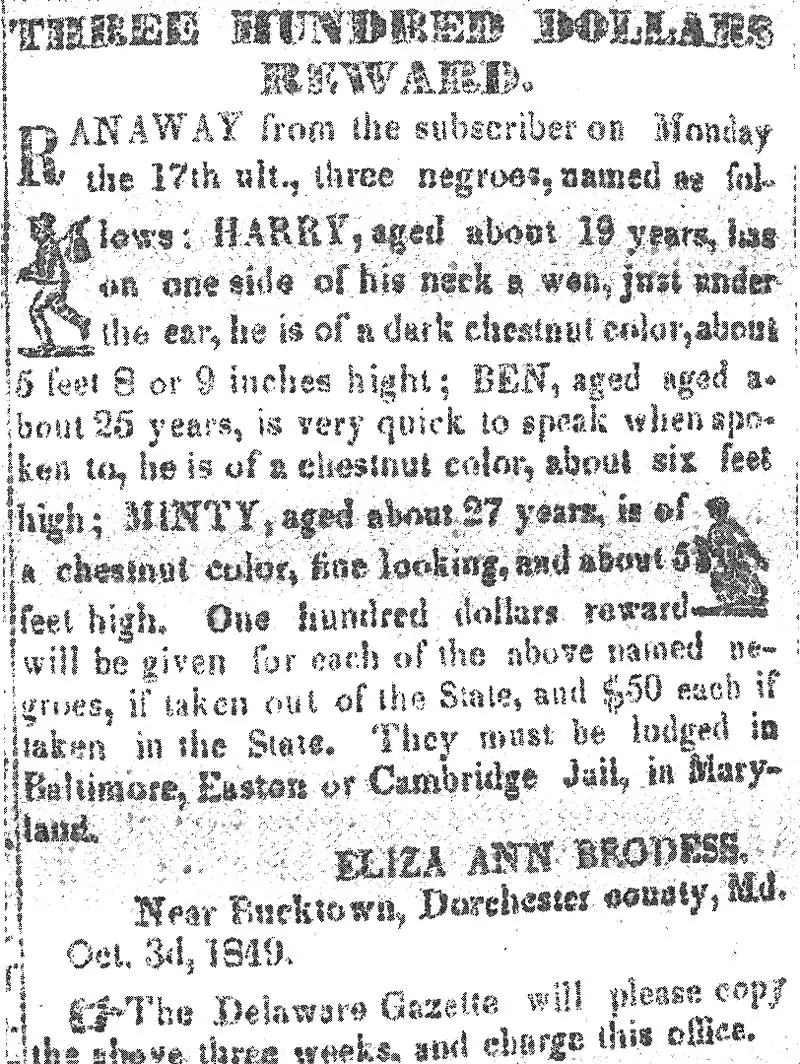 Harriets Tubmans erste Flucht entfacht den Freiheitskampf — Maryland, USA