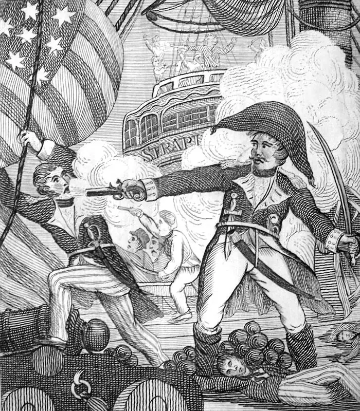 John Paul Jones scufundă HMS Serapis la Flamborough Head — Flamborough Head, England