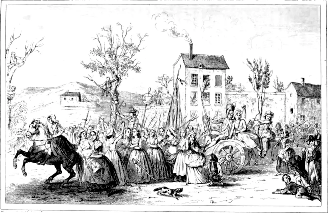 Women Storm Versailles, Push Royal Family to Paris — Versailles, France