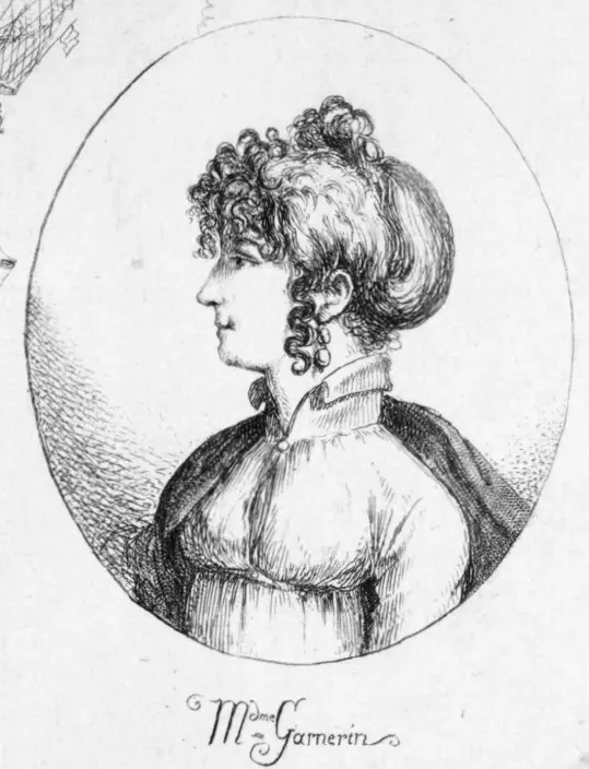 Jeanne Garnerin First Woman to Jump with a Parachute from a Balloon — Paris, France