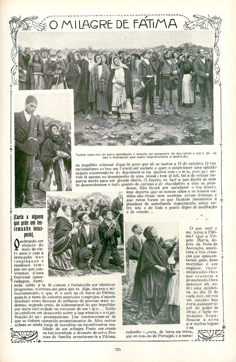 Miracle of the Sun Over Fatima Captivates Millions — Fátima, Portugal