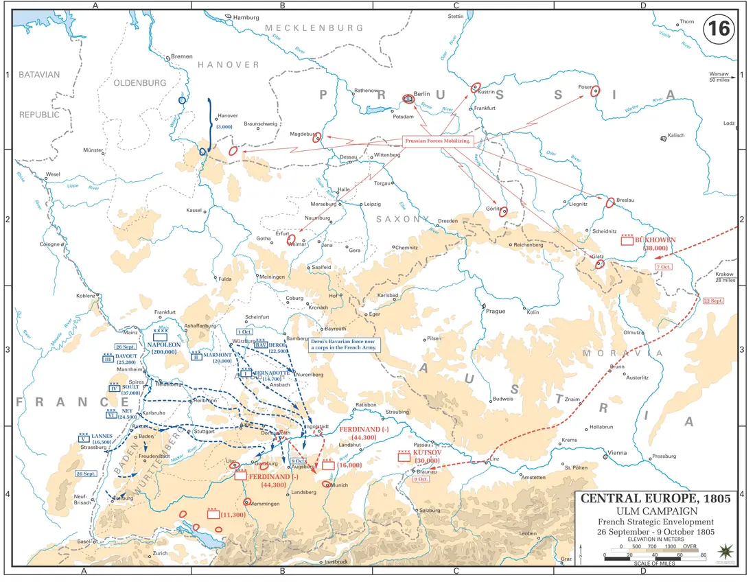 Napoleon înconjoară armata austriacă la Ulm, forțând capitularea — Ulm, Germany