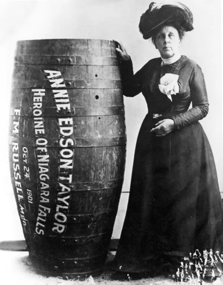 Annie Edson Taylor Survives Niagara Falls in a Barrel — Niagara Falls, USA